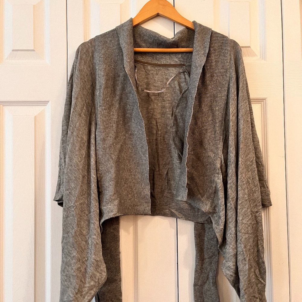 Lululemon Cropped Open Front Cardigan Front Tie Sweater
